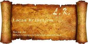 Lacza Krisztina névjegykártya